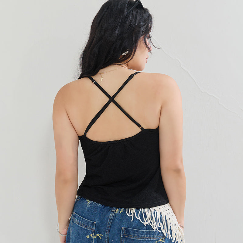 MUA! Textured Cross-Back Knit Plus Size Tank Top