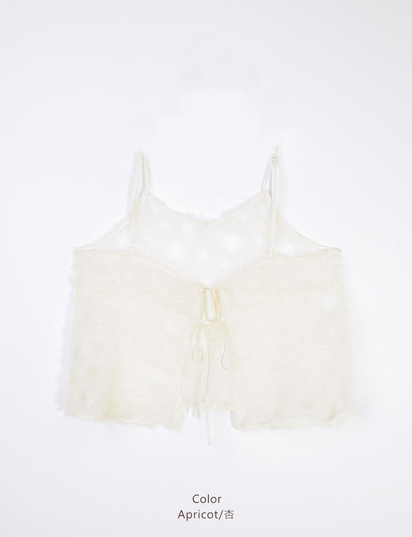 MISS. Elegant Intricate Mesh Tie Plus Size Camisole Vest