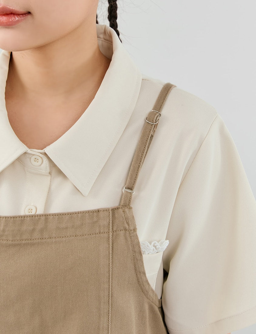Adjustable Tie Strap Twill Layering Plus Size Camisole Vest