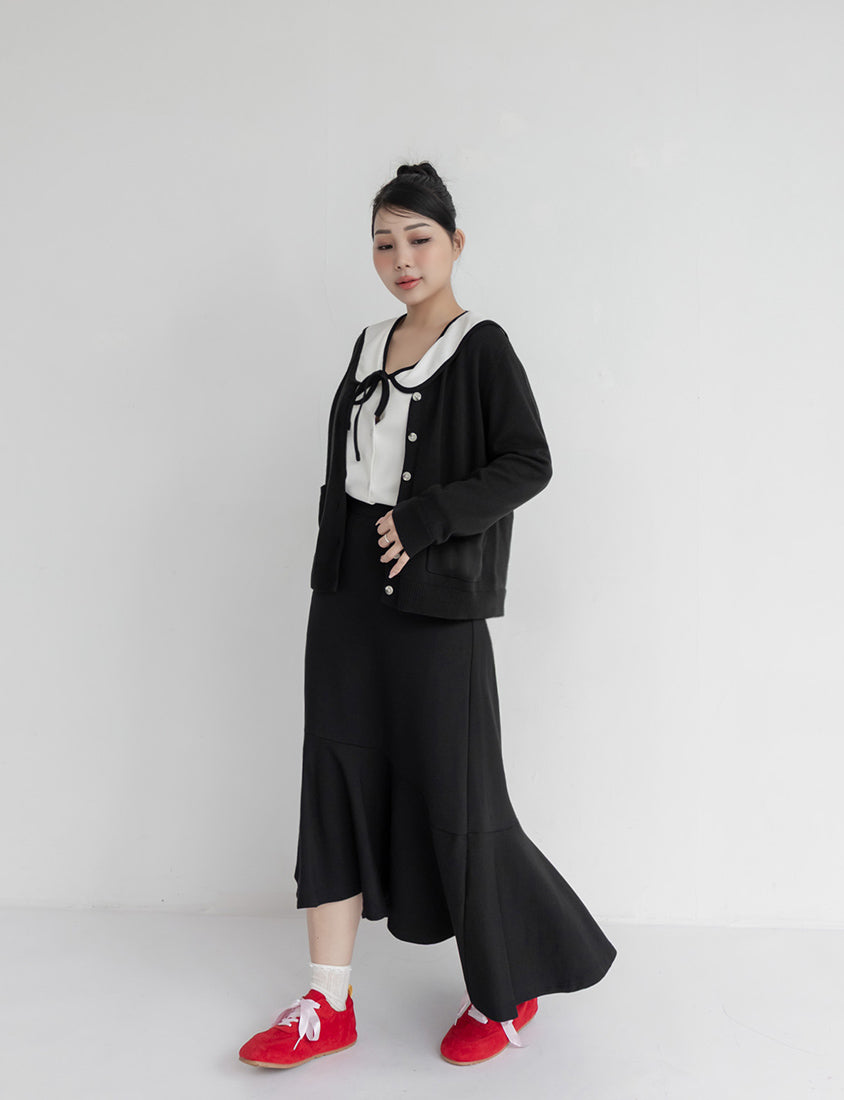Skin-Friendly Tencel Silky Wool V-Neck Plus Size Knit Cardigan