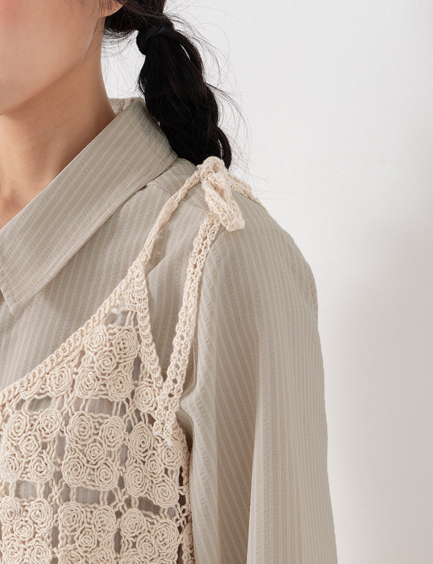Japanese-Inspired Crochet Grid Plus Size Vest