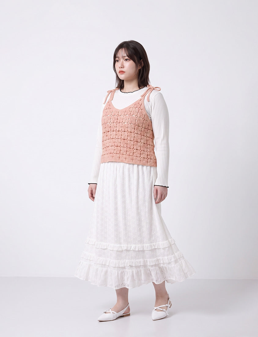Japanese-Inspired Crochet Grid Plus Size Vest