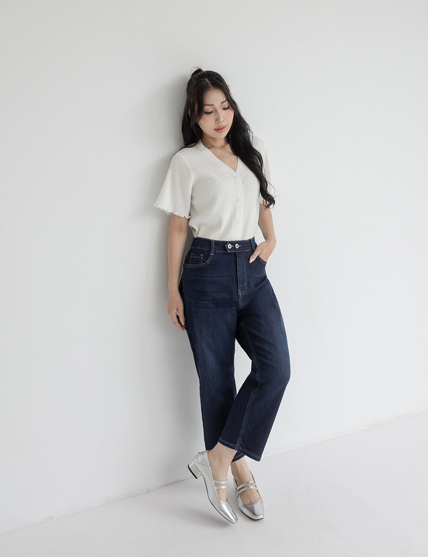 Zero Restriction Cloud Denim Plus Size Cropped Jeans (Short)