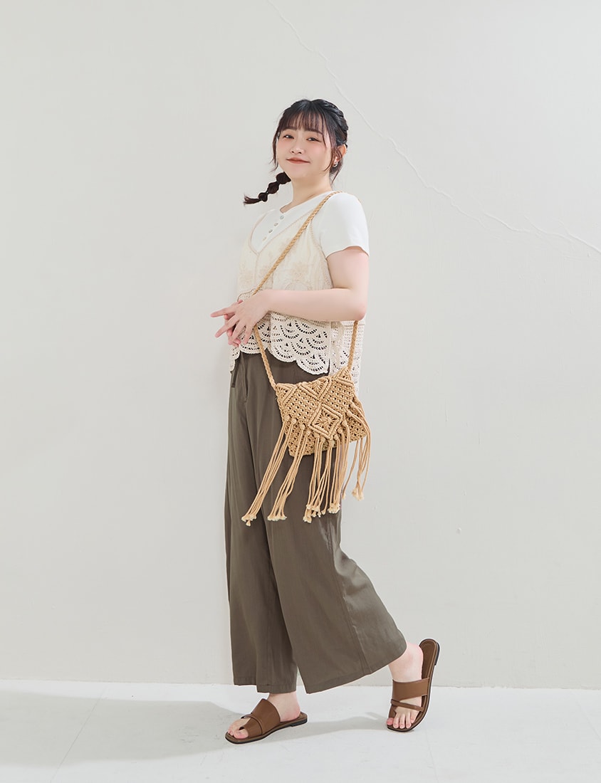 Half-Placket Shell Button Stretch Plus Size Top