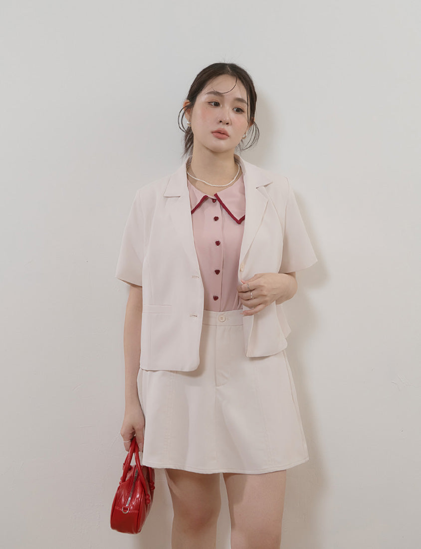 MISS. Silky Cool Cropped Tailored Plus Size Blazer
