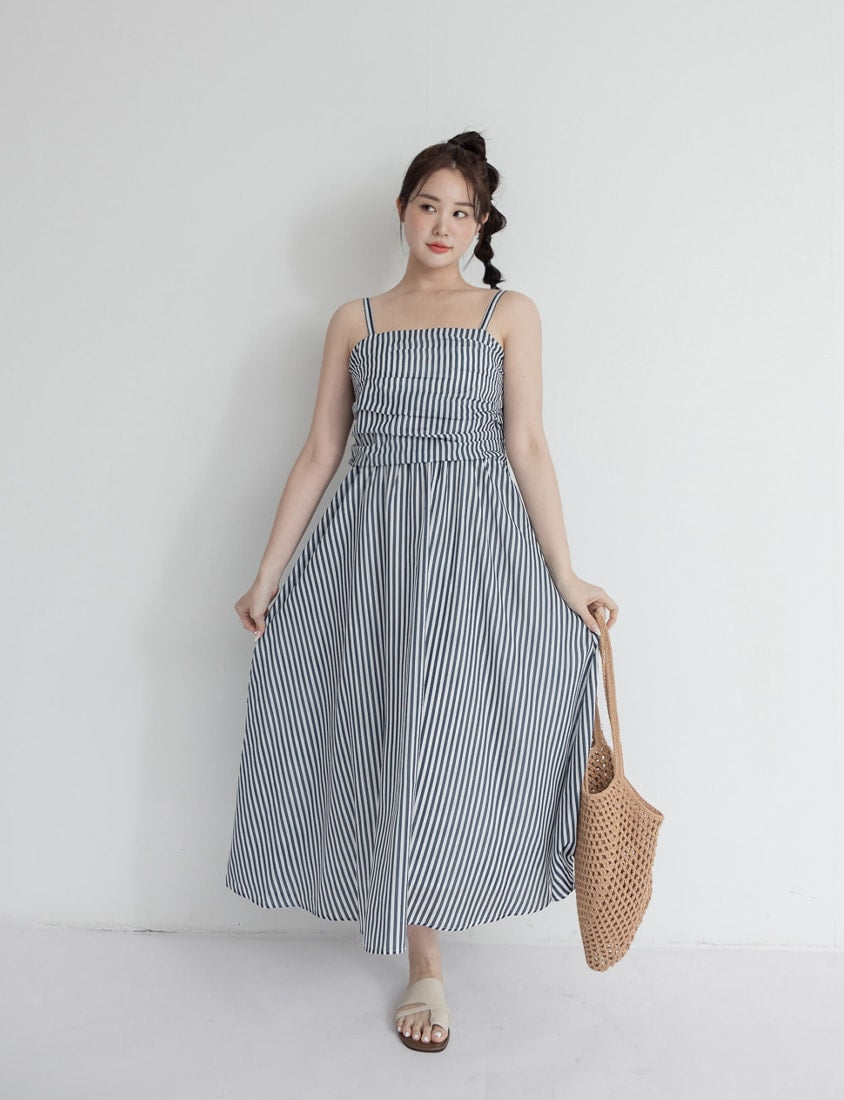 Vacay Stripe Adjustable Strap Plus Size Maxi Dress