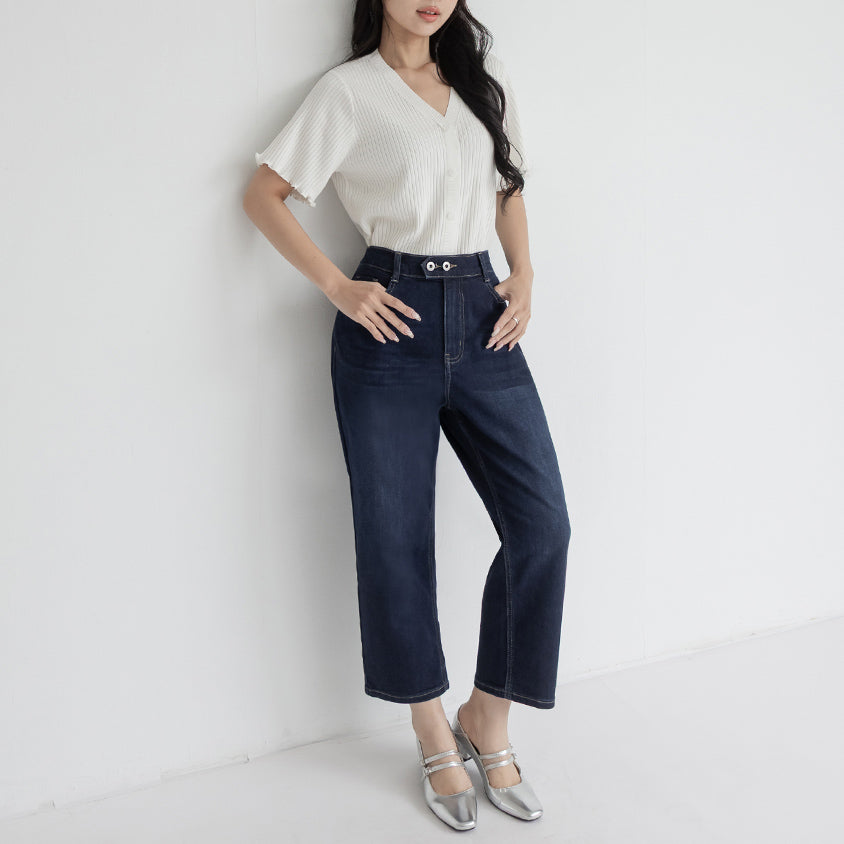 Zero Restriction Cloud Denim Plus Size Cropped Jeans (Short)