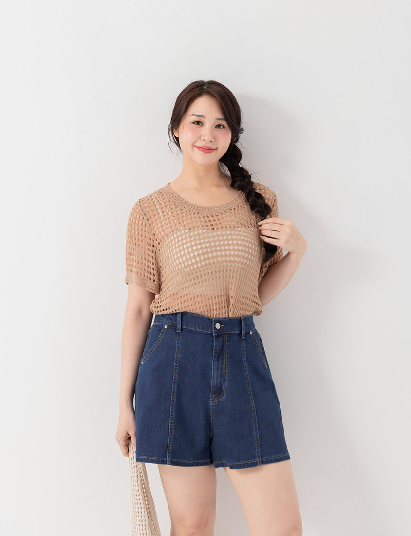 Standard Perfect Fit Slim Fit A-Line Plus Size Denim Shorts