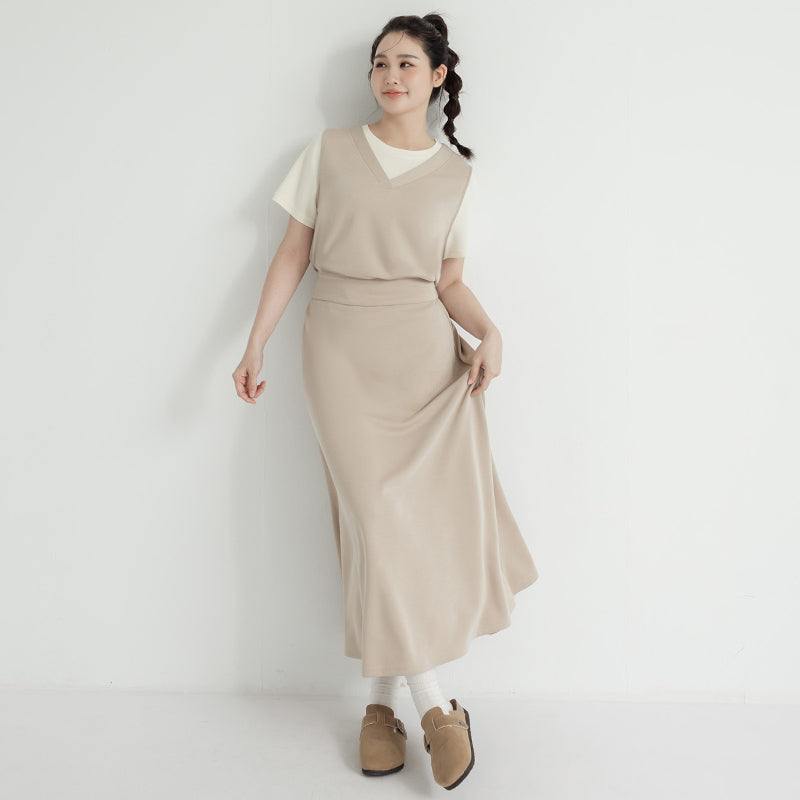 Instant Icy Cooling Cloud Cotton High Waist A-Line Plus Size Maxi Skirt