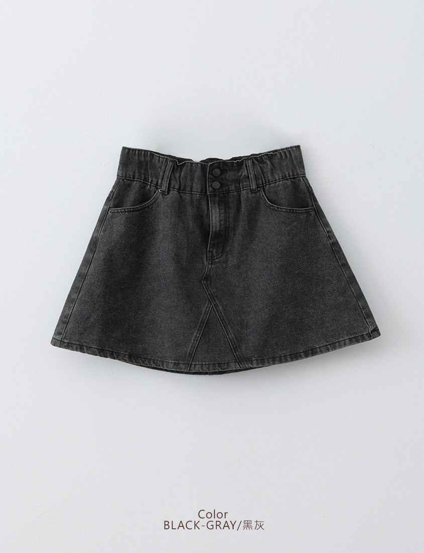 Ultra High Waist Tummy Flattering Plus Size A-Line Denim Skirt