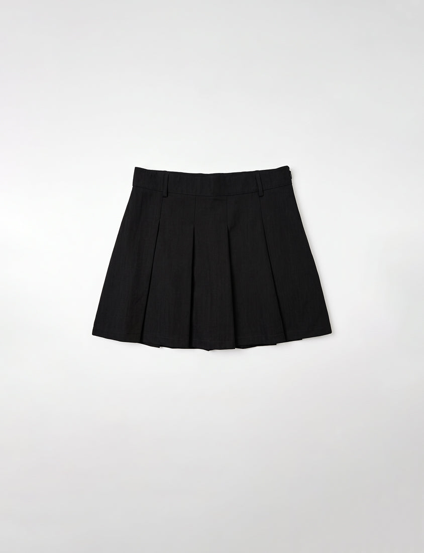 Sweet Preppy Pleated Plus Size Skort