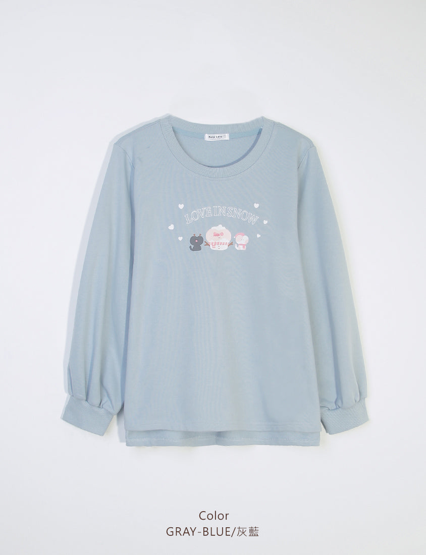 Winter Heart Print Plus Size Sweatshirt (Little Heart Collab)