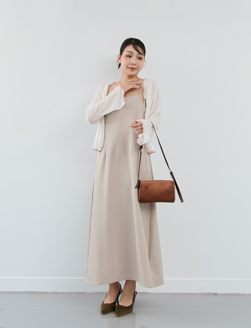 MISS. Contrast Ruffle Tie-Front Plus Size Cardigan