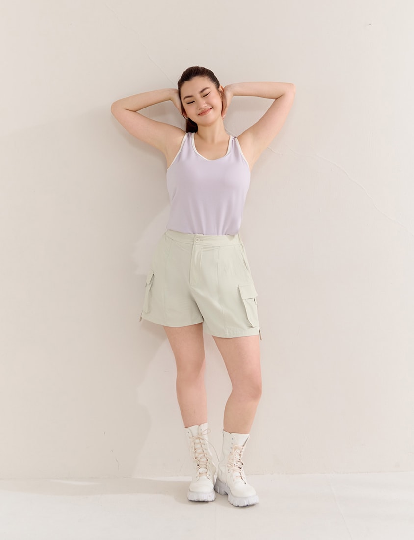 Instant Cooling UV-Protection Stitch Plus Size Utility Shorts
