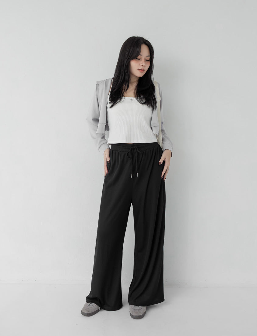 Hip-Contouring Slim Plus Size Wide Leg Pants (Long)