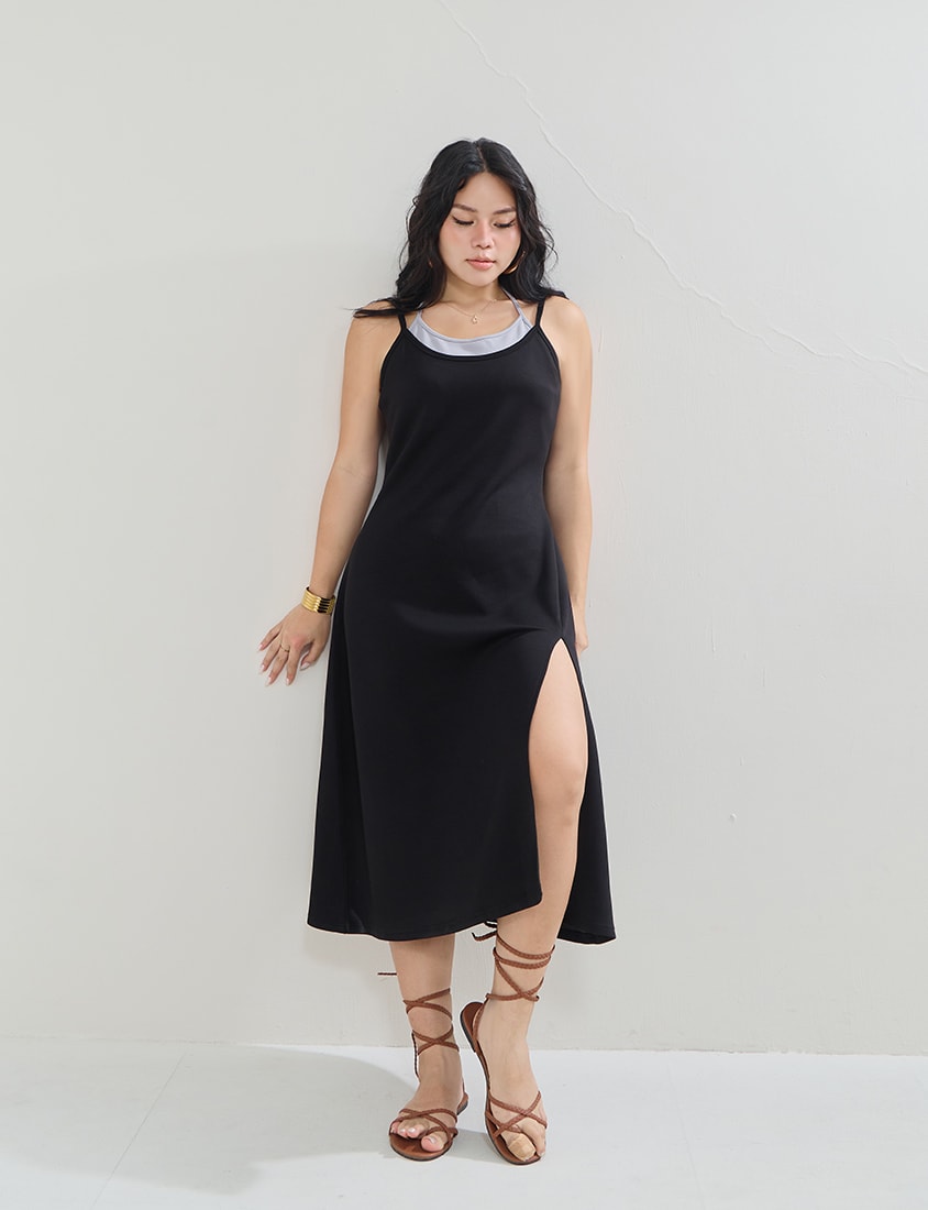MUA! Cloud Cotton Faux Two Piece Plus Size Maxi Dress
