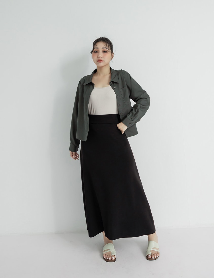 Instant Icy Cooling Cloud Cotton High Waist A-Line Plus Size Maxi Skirt