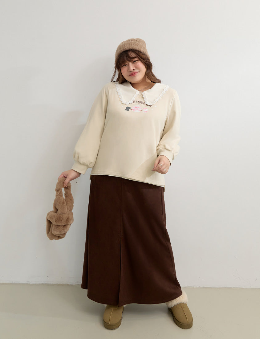 Winter Heart Print Plus Size Sweatshirt (Little Heart Collab)
