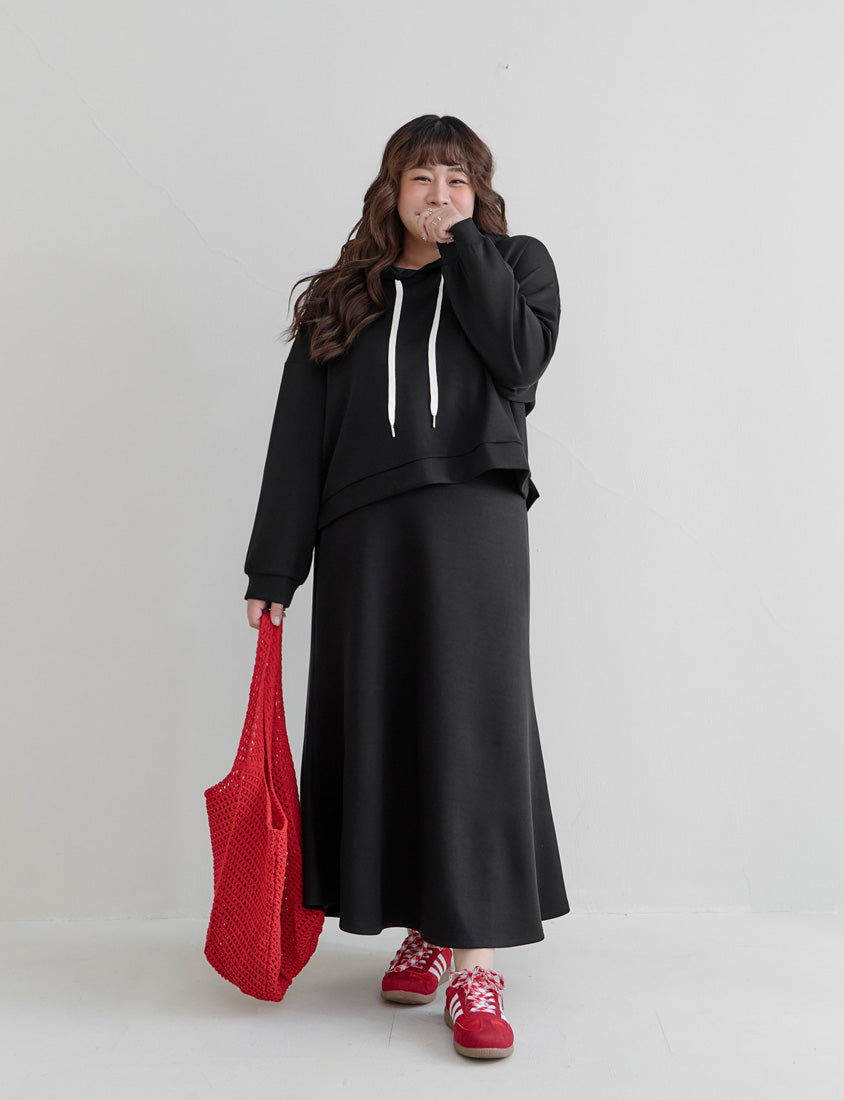 Cloud Cotton Multi-Color Cropped Plus Size Hoodie