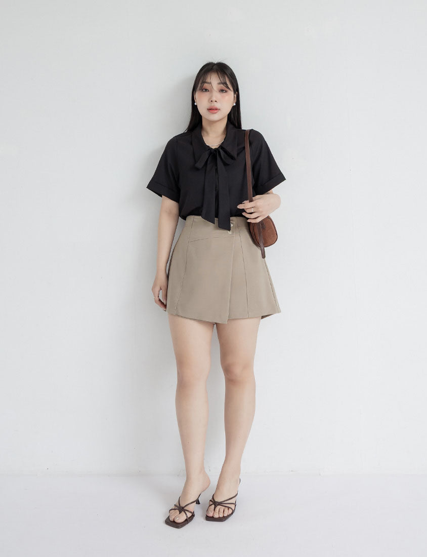 MISS. Korean Style Asymmetric Plus Size Tailored Skort