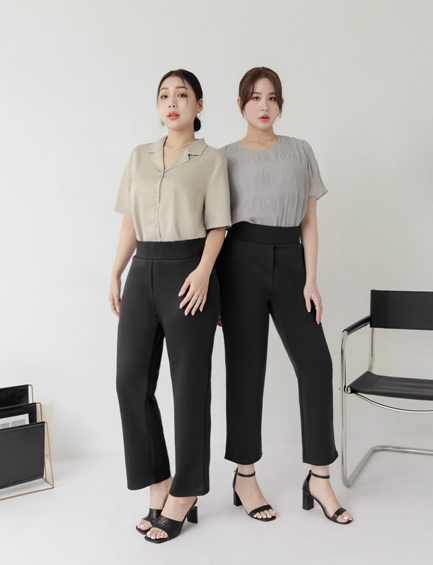 MISS. Korean Style Crinkled Plus Size Chiffon Top