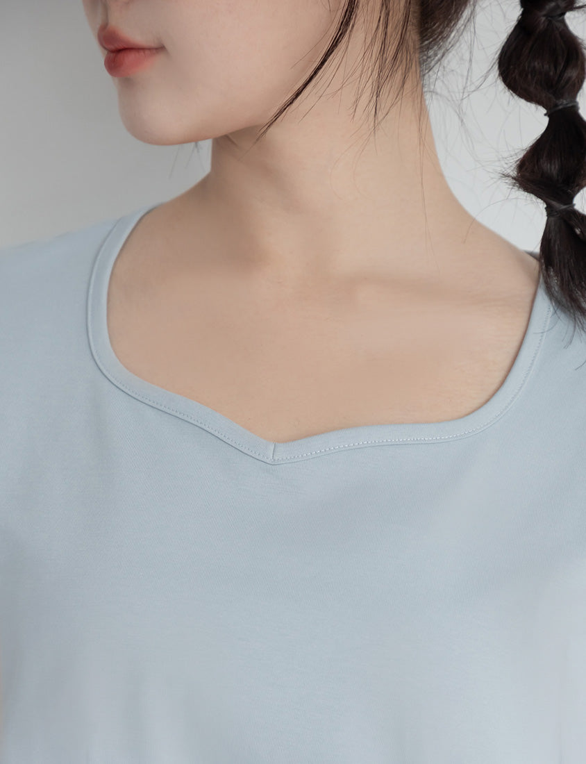 Upgraded 2.0! Sweetheart Neckline Plus Size Slim Tee