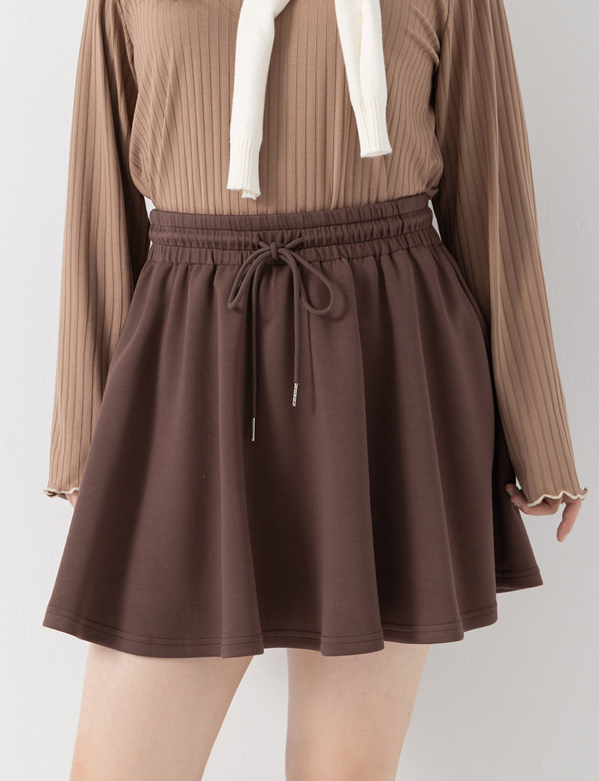 QQ Yogurt Touch Cotton Comfy A-Line Plus Size Mini Skirt