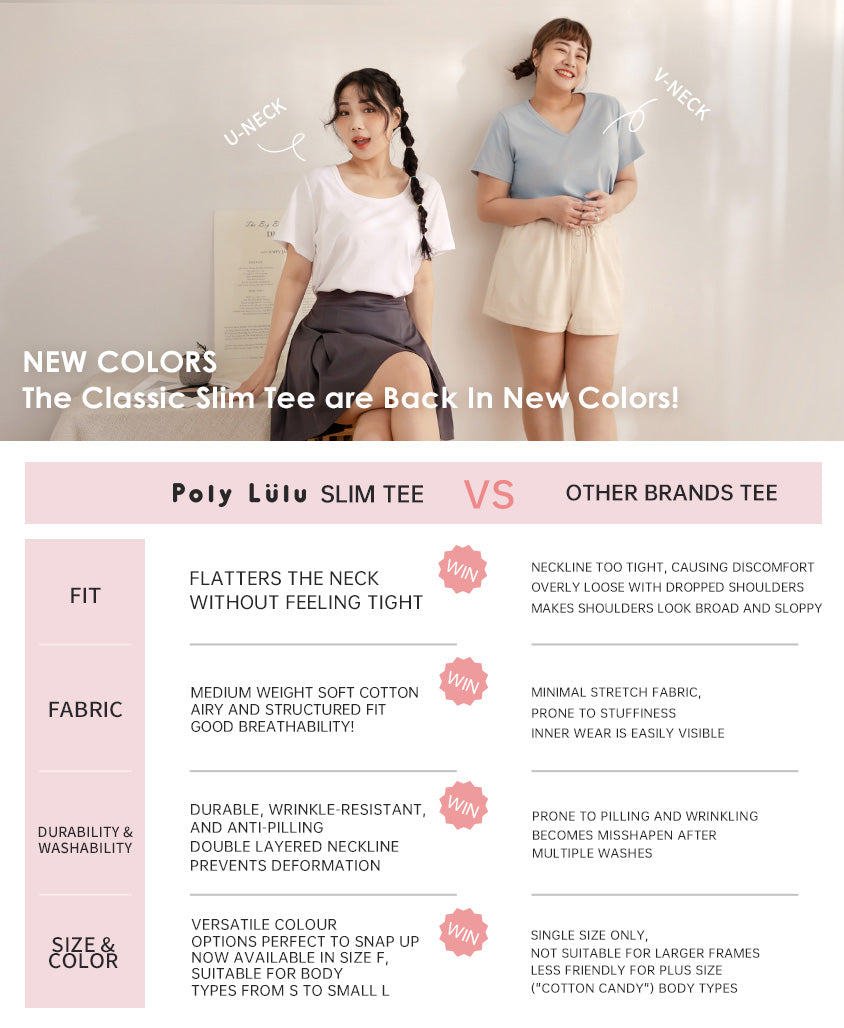 V-Neck Multicolor Plus Size Comfy Slim Tee