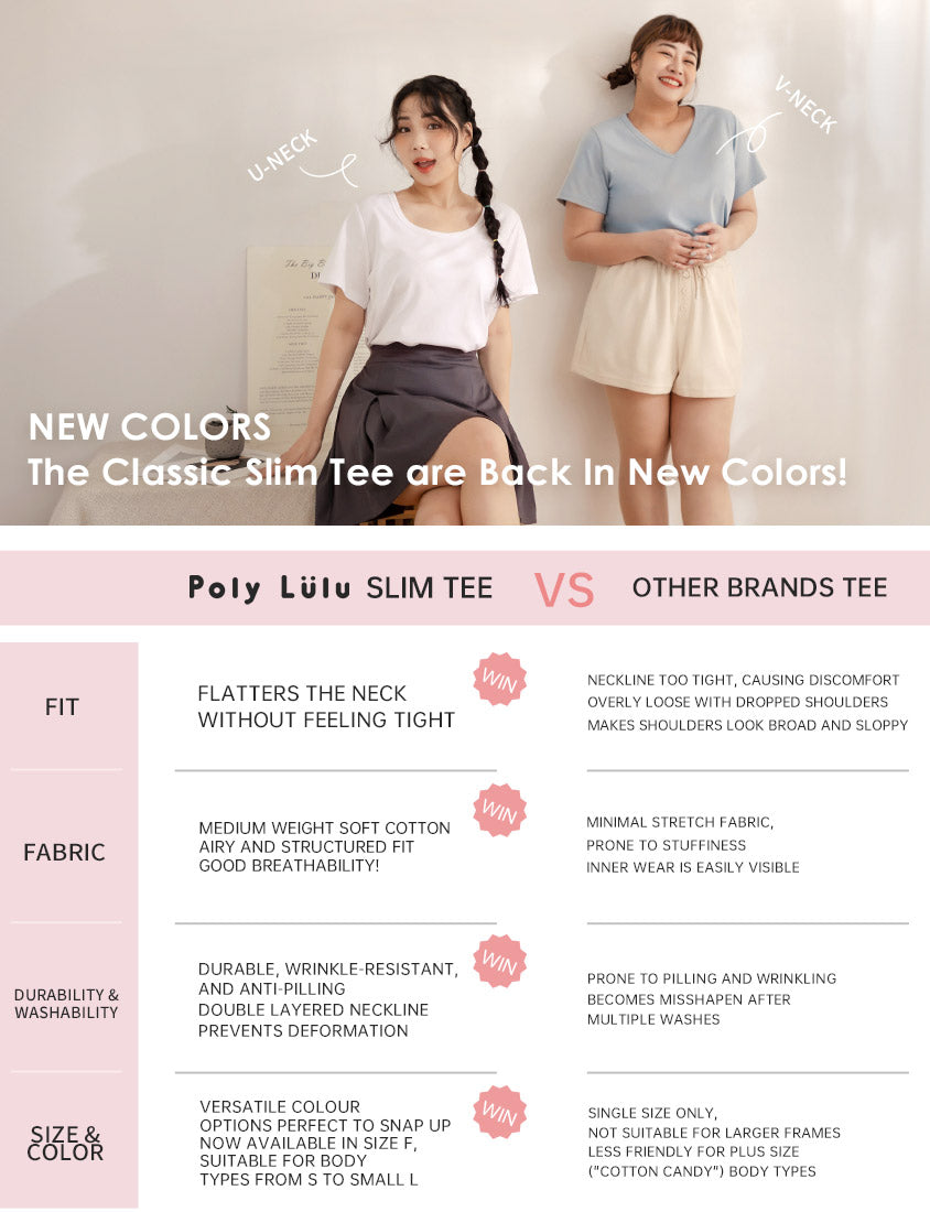 V-Neck Multicolor Plus Size Comfy Slim Tee