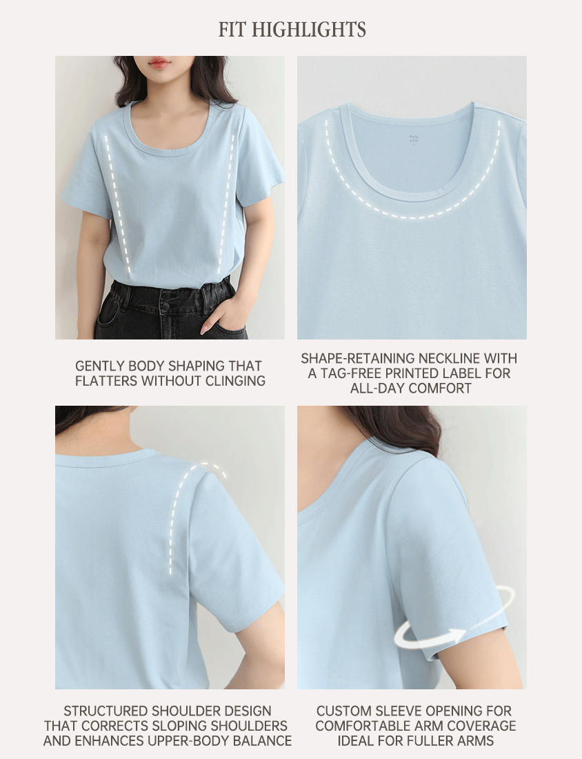 Upgraded 2.0! U-Neck Plus Size Slim Tee