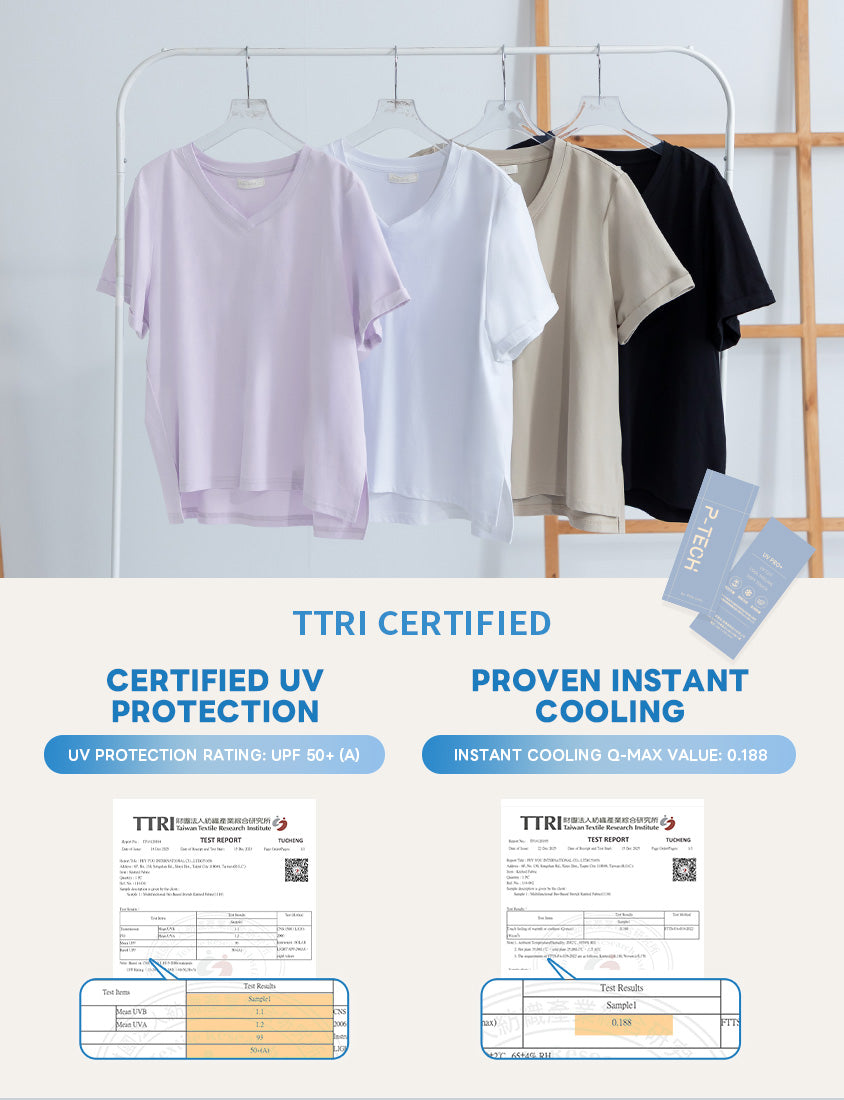 Instant Icy Cooling Sorona Plus Size V-Neck Tee