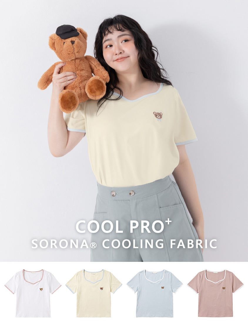 Instant Cooling Sorona Teddy Embroidered Plus Size Tee