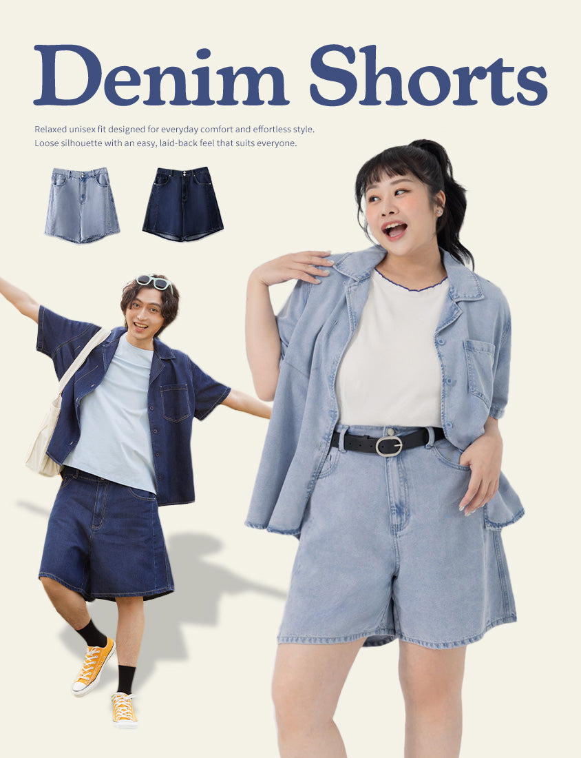 Lyocell Cooling Boyfriend Plus Size Denim Shorts