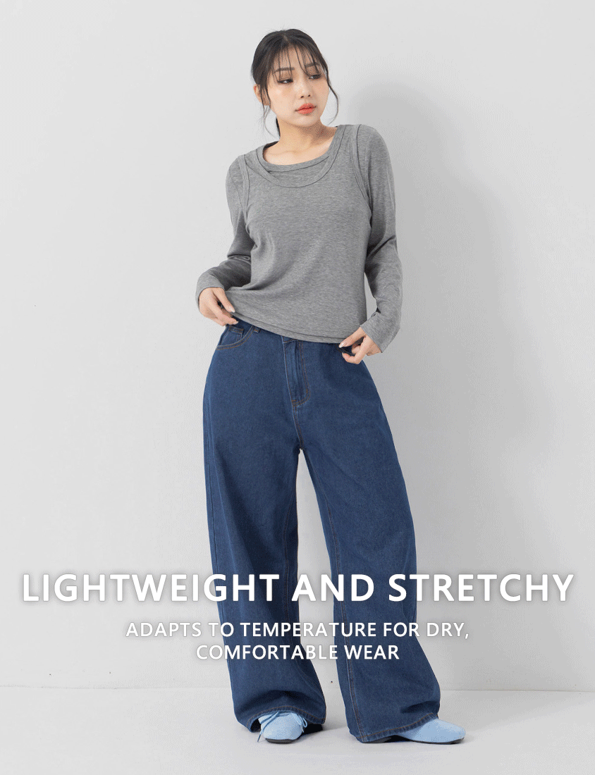 Soft Tencel Wool Plus Size Two-Piece Top (With Inner Top)