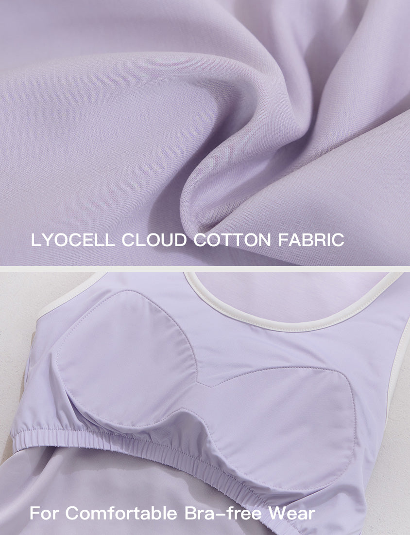 Pobra. Lyocell Cloud Cotton Contrast Plus Size Bra Tank Top
