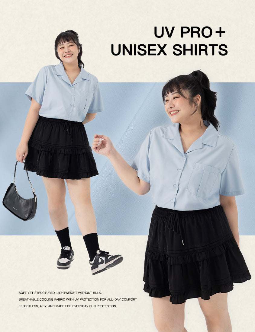Instant Cooling Cuban Collar Oversized Sun Protection Plus Size Shirt