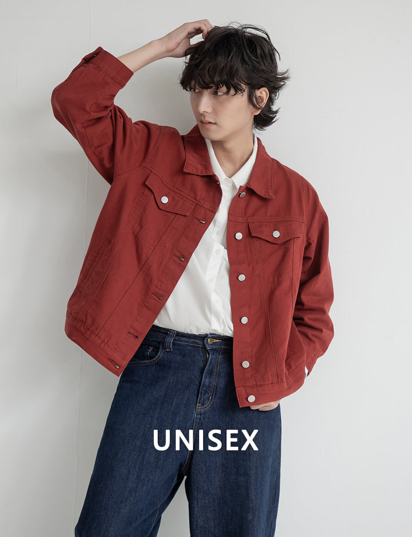 Heartbeat Applique Embroidered Oversized Denim Jacket (Unisex)