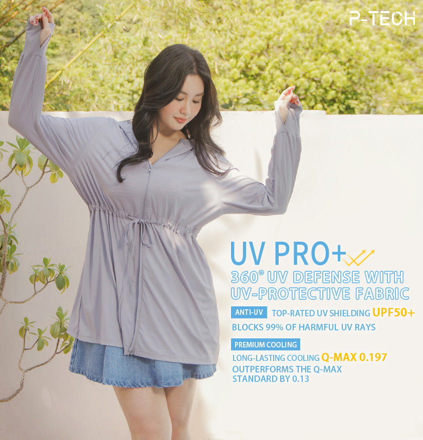 UV PRO+ Cooling Tech Sun Protection Plus Size Longline Jacket