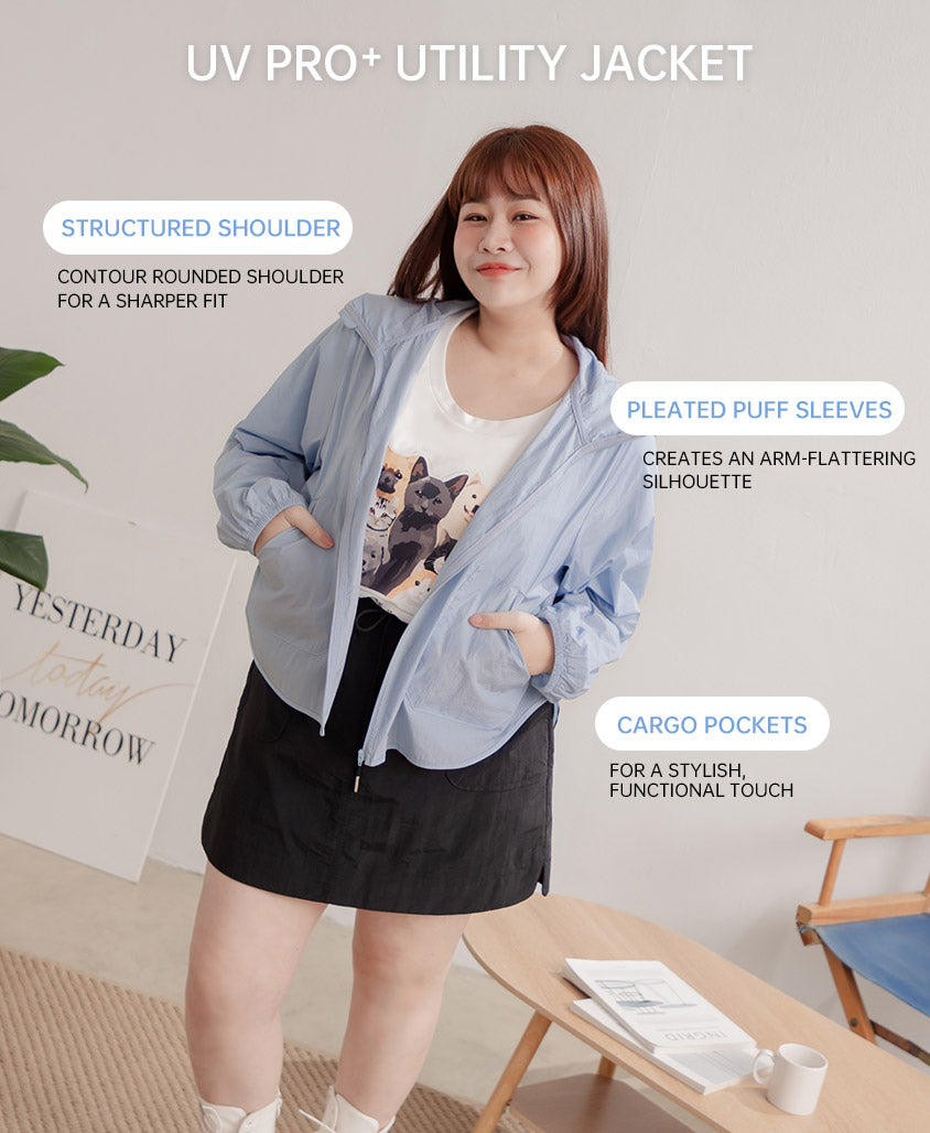 UV PRO+ Lightweight Functional Longline Utility Plus Size Jacket