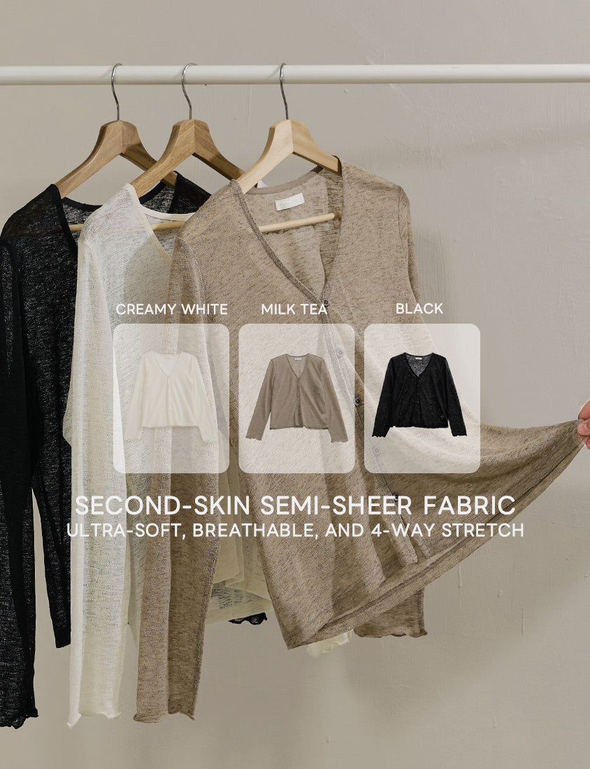 MUA! Textured Sheer Knit Plus Size Cardigan