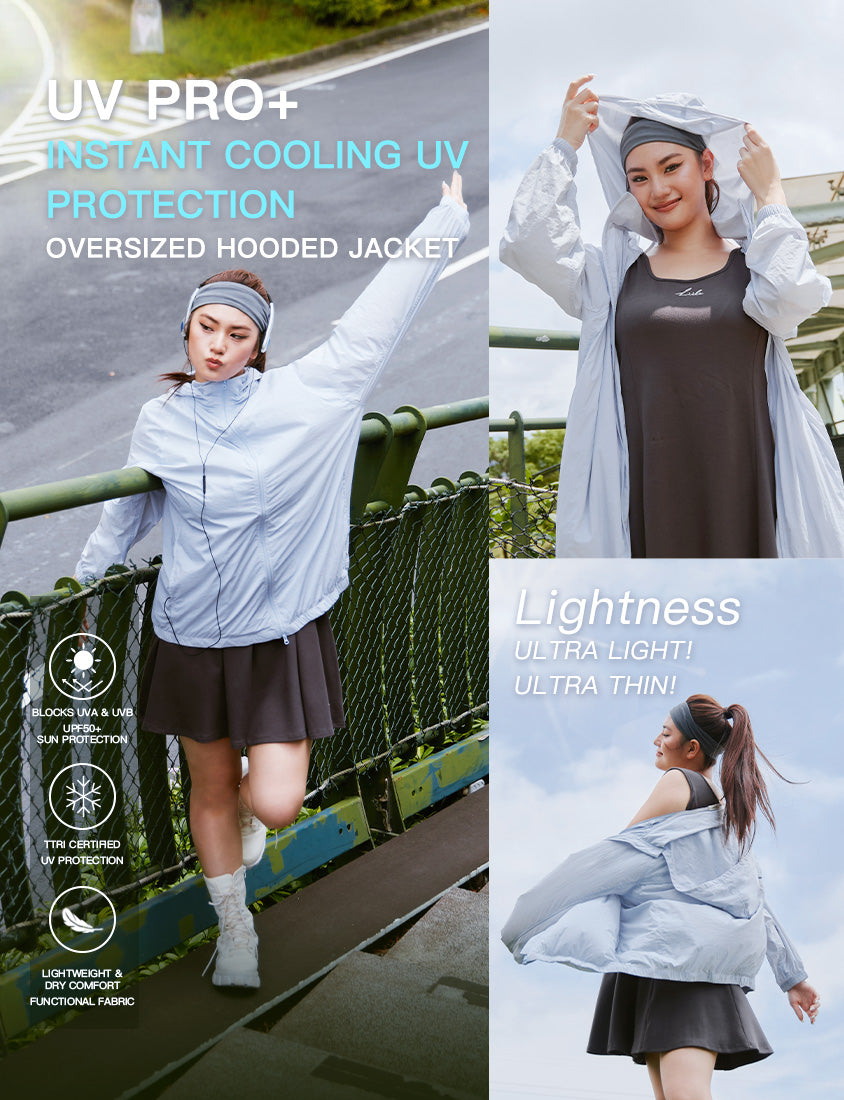 Instant Cooling UV-Protection Oversized Hooded Plus Size Jacket