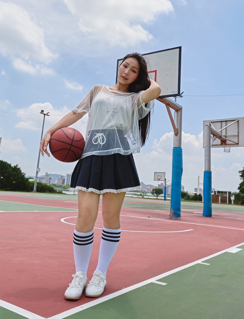 Sheer Mesh Sporty Top & Tank Plus Size Set