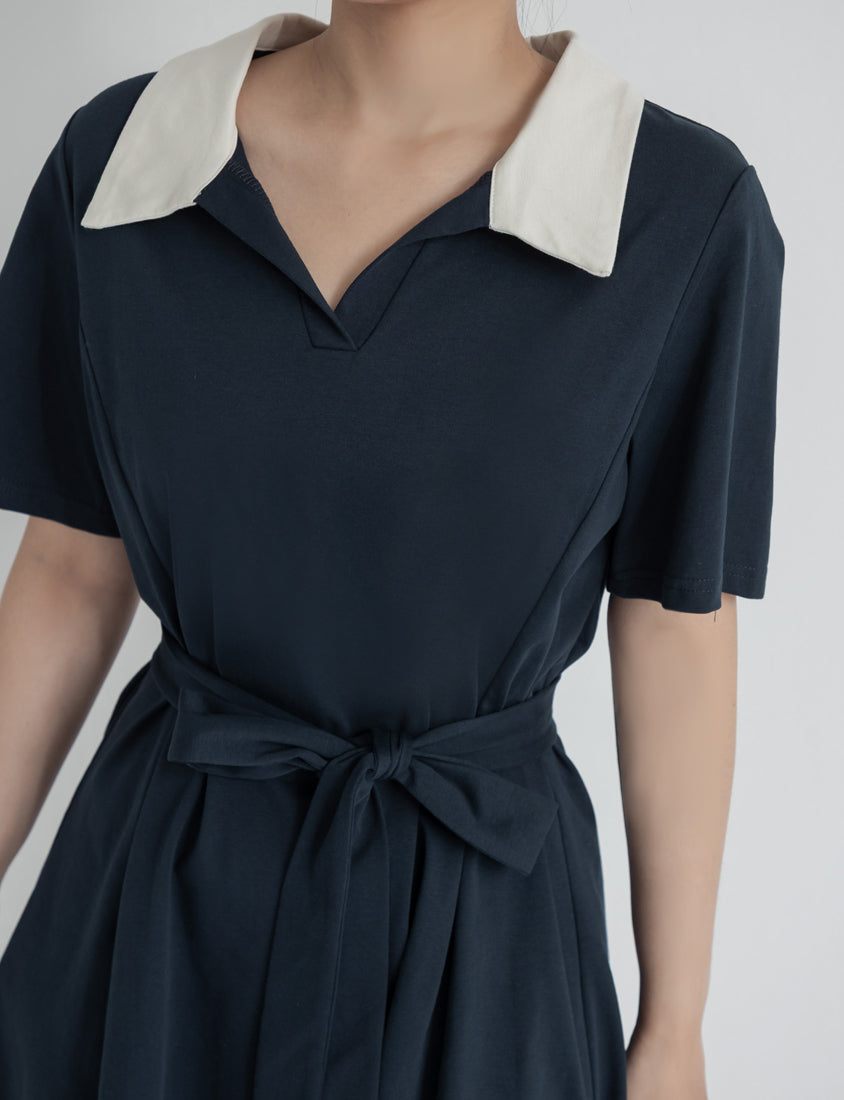 Instant Icy Cooling Collar Plus Size Mini Dress (With Waist Belt)