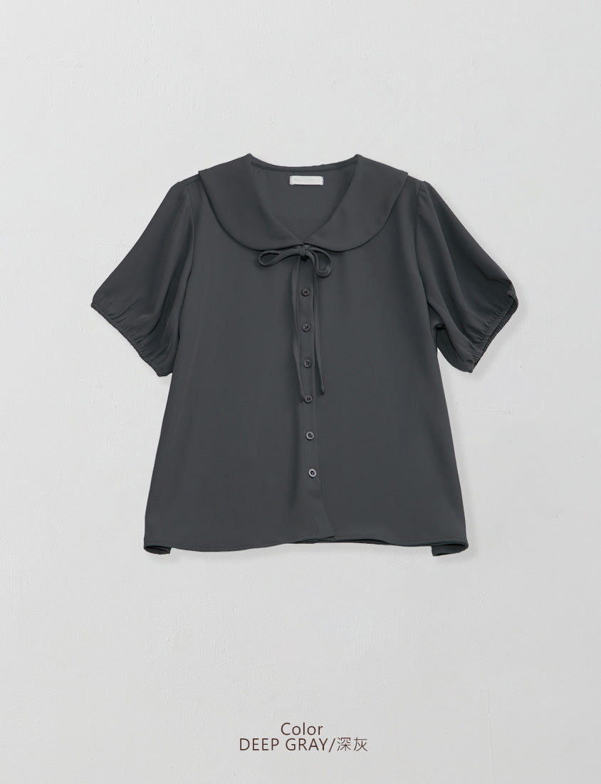 MISS. Silky Cool Wrinkle-Resistant Tie-Front Plus Size Collar Shirt
