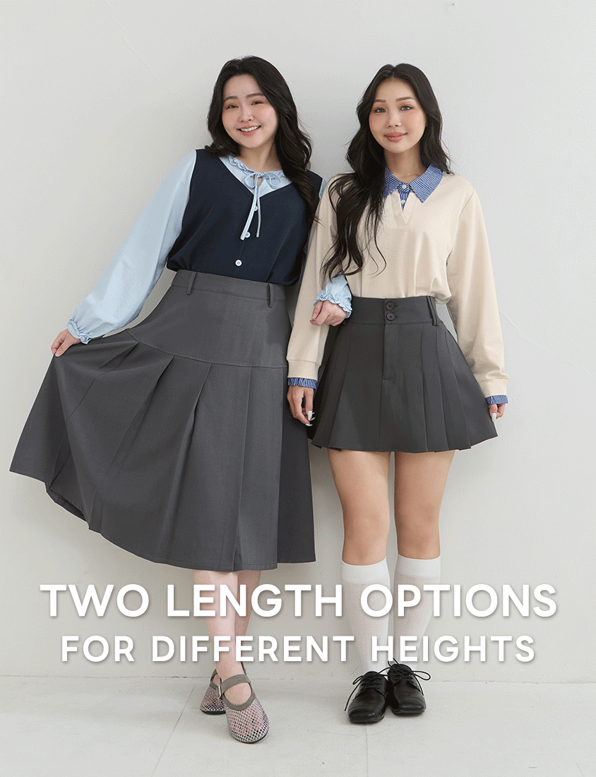 Slimming A-Line Pleated Plus Size Mini Skirt
