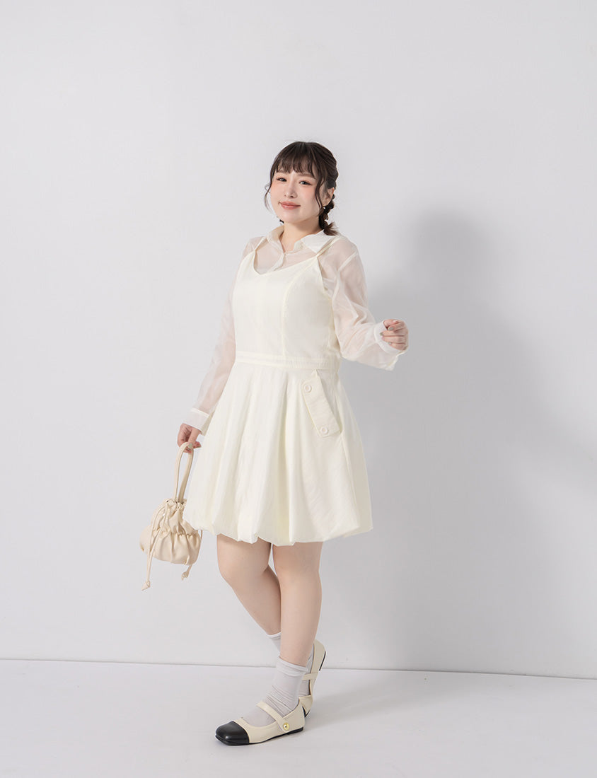 Subtle Sparkle Sheer Chiffon Back Slit Plus Size Shirt