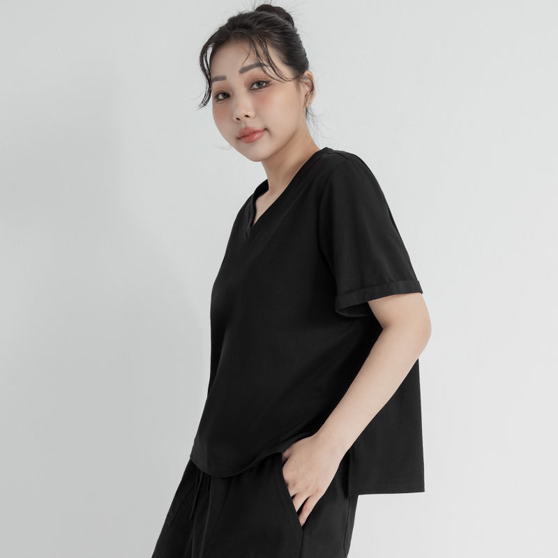 Instant Icy Cooling Sorona Plus Size V-Neck Tee