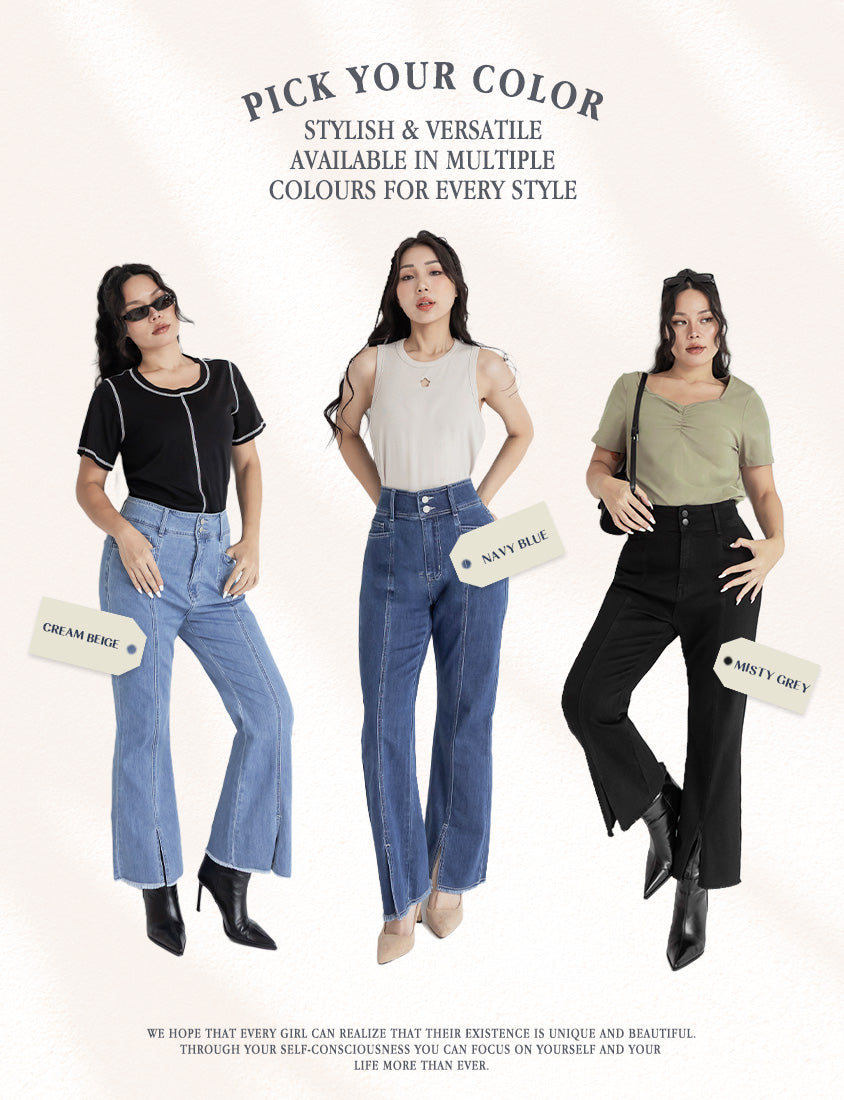 MUA! High Waist Tummy Flattering Supermodel Plus Size Flared Jeans