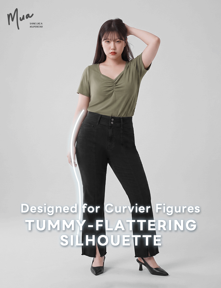 MUA! High Waist Tummy Flattering Supermodel Plus Size Flared Jeans