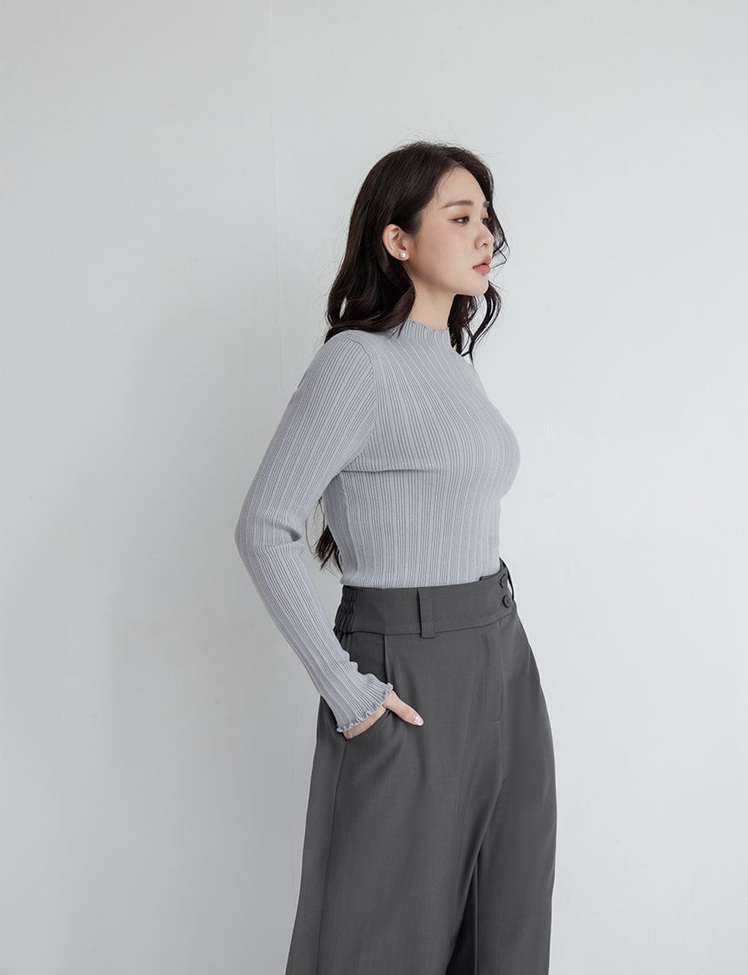 MISS. Essential Versatile Plus Size Ribbed Knit Top